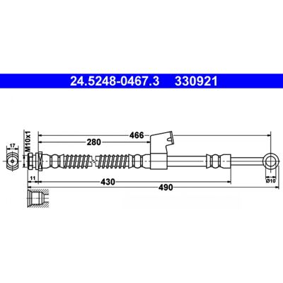 Flexible de Frein Ate - M10x1 - 466mm - Bleu - Flexible de Frein - Publicité Flexible de Frein Ate - M10x1 - 466mm - Bleu - Flexible de Frein - Publicité