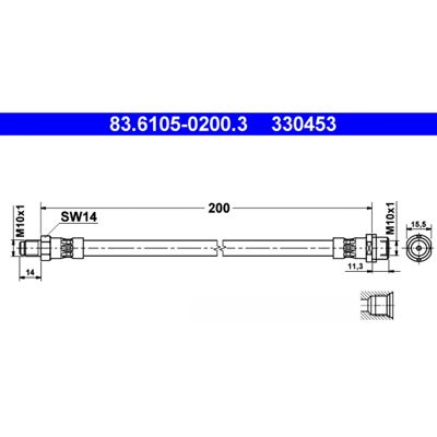 Flexibles de frein Ate Modèle 83610502003 - 200mm, M10x1, pour Audi A4 - Publicité Flexibles de frein Ate Modèle 83610502003 - 200mm, M10x1, pour Audi A4 - Publicité