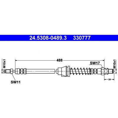Tuyau de frein Ford 97KB2078CB - 488mm, M10x1, Pour Ford Ka - Publicité Tuyau de frein Ford 97KB2078CB - 488mm, M10x1, Pour Ford Ka - Publicité