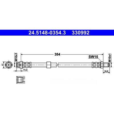 Flexible de Frein Ford Transit - 354mm M10x1 - Pour Transit, Connect - Publicité Flexible de Frein Ford Transit - 354mm M10x1 - Pour Transit, Connect - Publicité