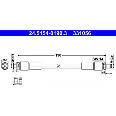 Tuyau de frein Ate - M10x1 - 190mm - pour Audi A8 D3 - Publicité Tuyau de frein Ate - M10x1 - 190mm - pour Audi A8 D3 - Publicité