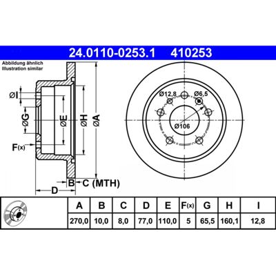 Disque de frein ventilé ATE 24.0110-0253.1 pour Opel - 270mm - Publicité Disque de frein ventilé ATE 24.0110-0253.1 pour Opel - 270mm - Publicité