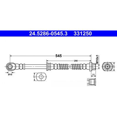 Flexible de frein ATE 24.5286-0545.3 - Avant 545mm M10x1 - Publicité Flexible de frein ATE 24.5286-0545.3 - Avant 545mm M10x1 - Publicité
