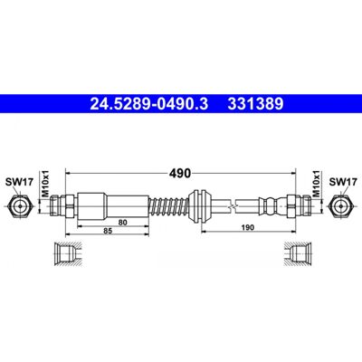 Flexible de frein Ate - 490mm - Flexible de frein pour VW Caddy - Publicité Flexible de frein Ate - 490mm - Flexible de frein pour VW Caddy - Publicité