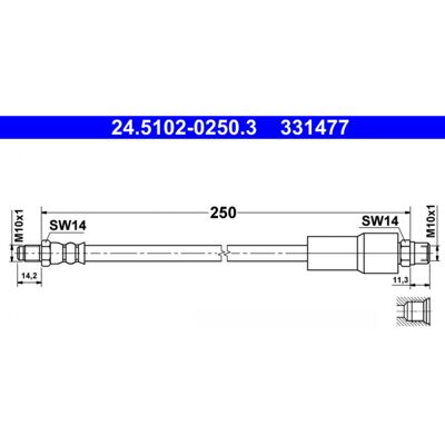 Flexible de frein pour Audi A8 - 250mm M10x1 - Essieu arrière - Publicité Flexible de frein pour Audi A8 - 250mm M10x1 - Essieu arrière - Publicité