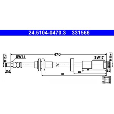 Flexible de Frein ATE - 470mm Filetage Ext/Int - 14/17mm - Flexible de Frein - Publicité Flexible de Frein ATE - 470mm Filetage Ext/Int - 14/17mm - Flexible de Frein - Publicité