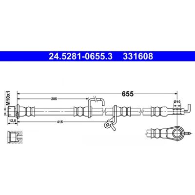 Flexible de Frein Ate - Blue Print, M10x1, 655mm - Flexible de frein - Publicité Flexible de Frein Ate - Blue Print, M10x1, 655mm - Flexible de frein - Publicité