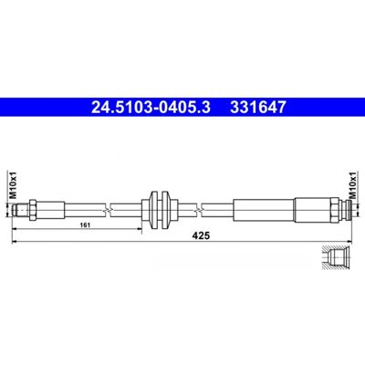 Flexible de frein Ate 24.5103-0405.3 pour Opel Corsa E - Publicité Flexible de frein Ate 24.5103-0405.3 pour Opel Corsa E - Publicité