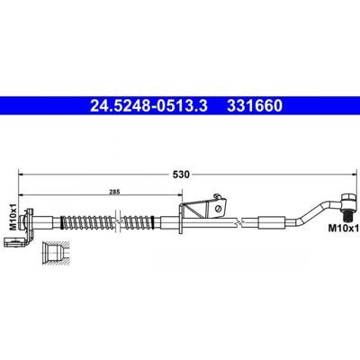 Flexible de frein ATE 530mm M10x1 pour Hyundai I20 - Tuyau de frein - Publicité Flexible de frein ATE 530mm M10x1 pour Hyundai I20 - Tuyau de frein - Publicité