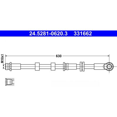 Flexible de frein Mitsubishi Lancer/ASX - 630mm M10x1 - Bleu - Publicité Flexible de frein Mitsubishi Lancer/ASX - 630mm M10x1 - Bleu - Publicité
