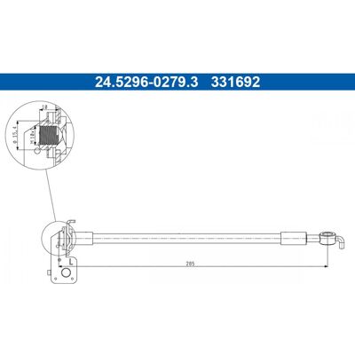 Flexible de frein Hyundai Kia - M10x1, 285mm, Trou de bride 10mm - Flexible de frein - Publicité Flexible de frein Hyundai Kia - M10x1, 285mm, Trou de bride 10mm - Flexible de frein - Publicité