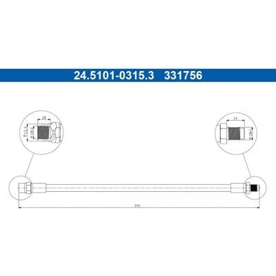 Flexible de frein ATE - M10x1mm, 315mm - Flexible de frein - Publicité Flexible de frein ATE - M10x1mm, 315mm - Flexible de frein - Publicité