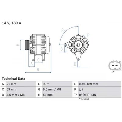 Bosch 0 986 084 130 Alternateur - 14V 180A pour VW, Audi, Skoda, Seat - Publicité Bosch 0 986 084 130 Alternateur - 14V 180A pour VW, Audi, Skoda, Seat - Publicité