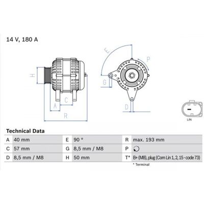 Alternateur Bosch 14V 180A pour VW, Audi, Skoda - Alternateur - Publicité Alternateur Bosch 14V 180A pour VW, Audi, Skoda - Alternateur - Publicité