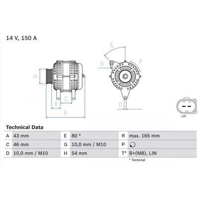 Bosch 0 986 047 960 Alternateur - Courant de charge 150A 14V, 6 rainures, Poulie-libre - Alternateur - Publicité Bosch 0 986 047 960 Alternateur - Courant de charge 150A 14V, 6 rainures, Poulie-libre - Alternateur - Publicité