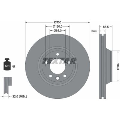 TEXTAR 92121700 - Disque de frein - Intérieur ventilé - Compatibilité: Porsche Cayenne, Volkswagen Touareg, Audi Q7 - Publicité TEXTAR 92121700 - Disque de frein - Intérieur ventilé - Compatibilité: Porsche Cayenne, Volkswagen Touareg, Audi Q7 - Publicité
