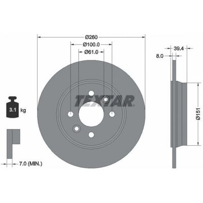 Disque de frein Textar Renault Clio V 260mm - Disque de Frein - Publicité Disque de frein Textar Renault Clio V 260mm - Disque de Frein - Publicité