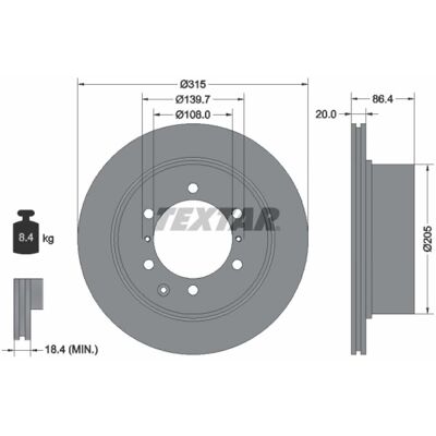 Disque de frein ventilé TEXTAR Hyundai Terracan - 20mm - Publicité Disque de frein ventilé TEXTAR Hyundai Terracan - 20mm - Publicité