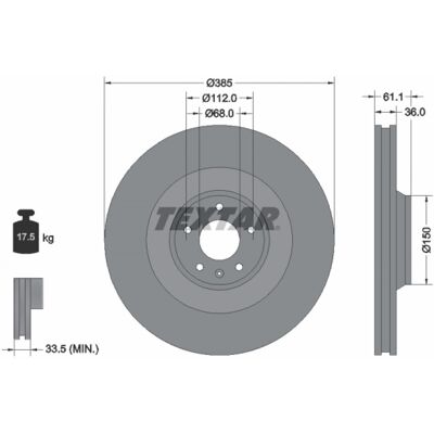 TEXTAR Disque de Frein - Ventilé, 385mm, 36mm - Disque de Frein - Publicité TEXTAR Disque de Frein - Ventilé, 385mm, 36mm - Disque de Frein - Publicité
