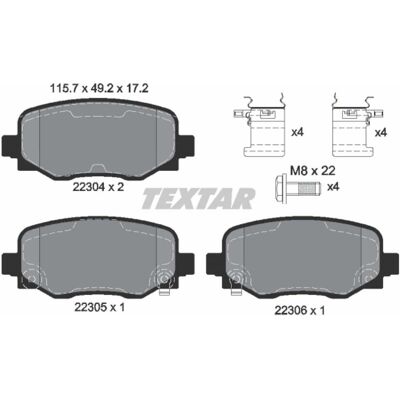 Textar Plaquettes de frein arrière pour Fiat 500X, Jeep Compass - Kit de plaquettes - Publicité Textar Plaquettes de frein arrière pour Fiat 500X, Jeep Compass - Kit de plaquettes - Publicité