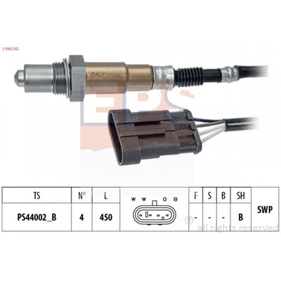 EPS Sonde Lambda 1.998.242 - Sonde d'oxygène - Publicité EPS Sonde Lambda 1.998.242 - Sonde d'oxygène - Publicité
