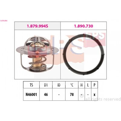 EPS 1.879.994 Thermostat - Eau, 78°C, 46mm, Joint - Pièce auto - Publicité EPS 1.879.994 Thermostat - Eau, 78°C, 46mm, Joint - Pièce auto - Publicité