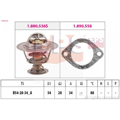 EPS 1.880.536 Thermostat - Diamètre 54mm, Hauteur 34mm, 88°C - Thermostat - Publicité EPS 1.880.536 Thermostat - Diamètre 54mm, Hauteur 34mm, 88°C - Thermostat - Publicité