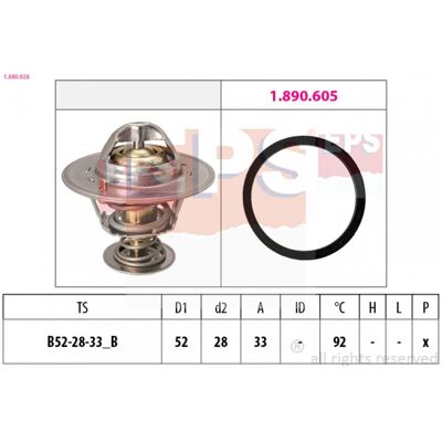 EPS 1.880.928 Thermostat - Eau, 52/28mm, 92°C - Thermostat - Publicité EPS 1.880.928 Thermostat - Eau, 52/28mm, 92°C - Thermostat - Publicité