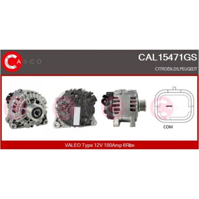 Alternateur Casco CAL15471GS - 12V 180A pour Peugeot, Citroën - Publicité Alternateur Casco CAL15471GS - 12V 180A pour Peugeot, Citroën - Publicité