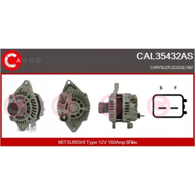 Alternateur CASCO CAL35432AS - 12V 160A - Publicité Alternateur CASCO CAL35432AS - 12V 160A - Publicité