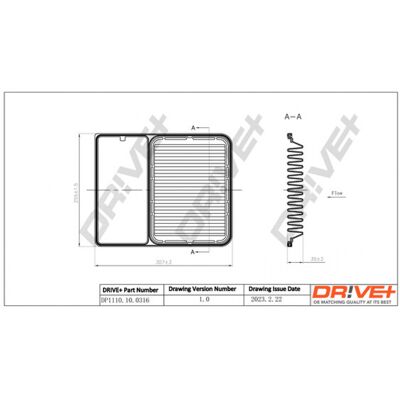 Dr!ve+ Filtre à air Daihatsu - DP1110.10.0316 - Insert filtre - Publicité Dr!ve+ Filtre à air Daihatsu - DP1110.10.0316 - Insert filtre - Publicité