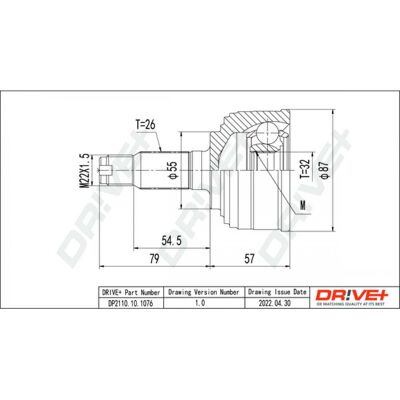 Kit de joint d'arbre de transmission Honda - 135mm, M22x1.5, 55mm joint - Publicité Kit de joint d'arbre de transmission Honda - 135mm, M22x1.5, 55mm joint - Publicité