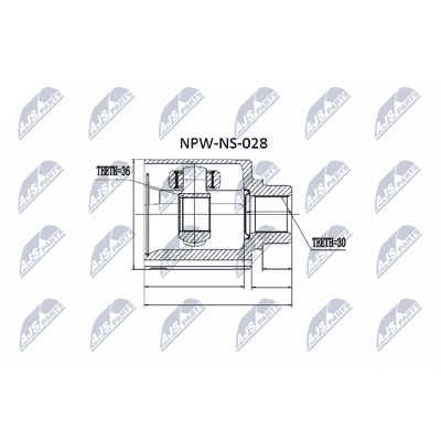 NTY NPW-NS-028 Joint de arbre de transmission - Type de transmission - Publicité NTY NPW-NS-028 Joint de arbre de transmission - Type de transmission - Publicité