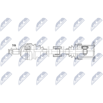 NTY NPW-VW-225 - Arbre de transmission pour Audi, Seat, Skoda - 777mm - Publicité NTY NPW-VW-225 - Arbre de transmission pour Audi, Seat, Skoda - 777mm - Publicité