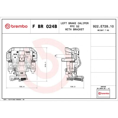 BREMBO F BR 024B - Étrier de frein arrière gauche - Gris - Système de freinage - Publicité BREMBO F BR 024B - Étrier de frein arrière gauche - Gris - Système de freinage - Publicité