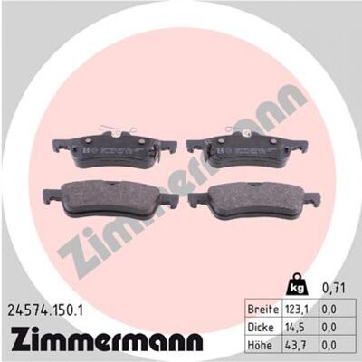 Zimmermann - 24574.150.1 - Daihatsu Charade - Toyota Yaris - Brake pad set - Publicité Zimmermann - 24574.150.1 - Daihatsu Charade - Toyota Yaris - Brake pad set - Publicité