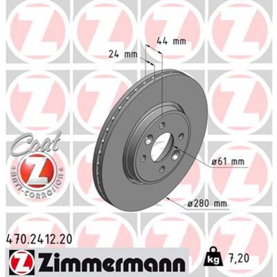 Zimmermann Disque de frein ventilé - Clio 2, 3, Scenic 2 - 280mm 24mm - Publicité Zimmermann Disque de frein ventilé - Clio 2, 3, Scenic 2 - 280mm 24mm - Publicité