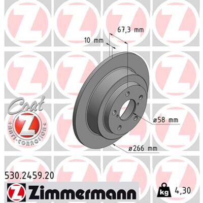 ZIMMERMANN Disque de Frein 530.2459.20 - Disque de Frein - Publicité ZIMMERMANN Disque de Frein 530.2459.20 - Disque de Frein - Publicité