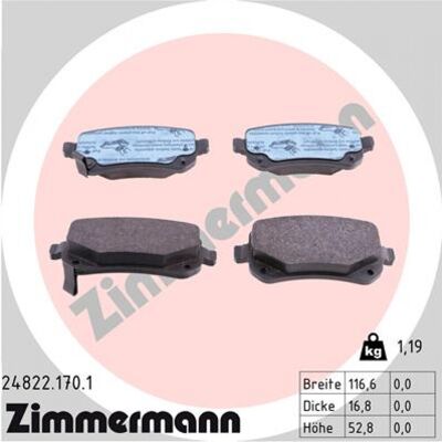 Zimmermann Plaquettes de frein 24822.170.1 - Plaquettes de frein - Publicité Zimmermann Plaquettes de frein 24822.170.1 - Plaquettes de frein - Publicité