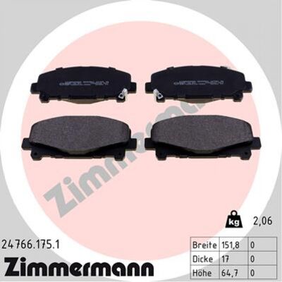 Zimmermann - 24766.175.1 - Avant - Brake Pad Set - Publicité Zimmermann - 24766.175.1 - Avant - Brake Pad Set - Publicité