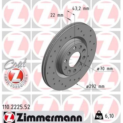 Disque de frein Zimmermann - Ventilé pour Alfa Romeo 292mm - Publicité Disque de frein Zimmermann - Ventilé pour Alfa Romeo 292mm - Publicité