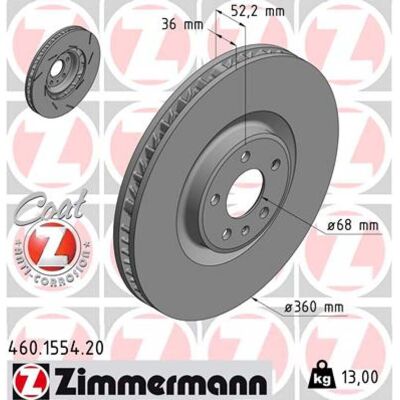 ZIMMERMANN - COAT Z 460.1554.20 - 360x36 - Disque de frein - Publicité ZIMMERMANN - COAT Z 460.1554.20 - 360x36 - Disque de frein - Publicité