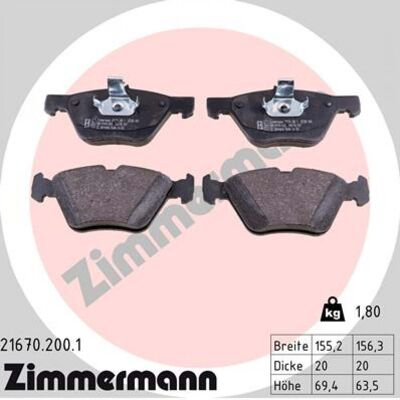 Zimmermann 21670.200.1 Plaquettes de frein - Système de freinage - Publicité Zimmermann 21670.200.1 Plaquettes de frein - Système de freinage - Publicité