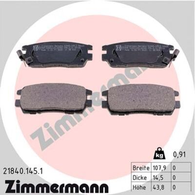 Ensemble Plaquettes de Frein Zimmermann - Pour Mitsubishi L400 Lance - Qualité allemande - Publicité Ensemble Plaquettes de Frein Zimmermann - Pour Mitsubishi L400 Lance - Qualité allemande - Publicité