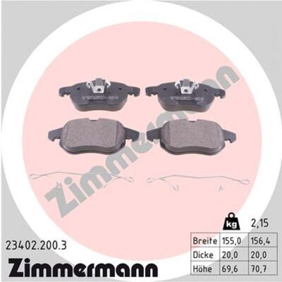 Zimmermann 23402.200.3 Plaquettes de frein - Système de freinage - Publicité Zimmermann 23402.200.3 Plaquettes de frein - Système de freinage - Publicité