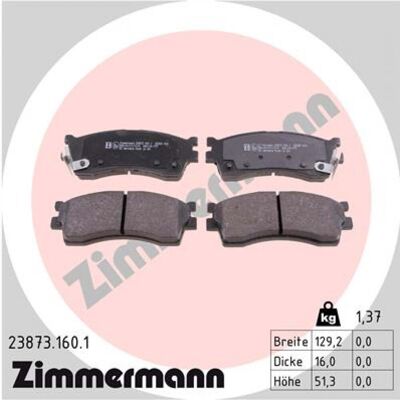 Zimmermann Kit de Plaquettes de Frein - Compatible avec Système de Frein à Disque Kia - Publicité Zimmermann Kit de Plaquettes de Frein - Compatible avec Système de Frein à Disque Kia - Publicité