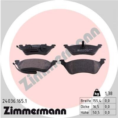Zimmermann - 240361651 - Chrysler Voyager - Plaquettes de frein - Publicité Zimmermann - 240361651 - Chrysler Voyager - Plaquettes de frein - Publicité