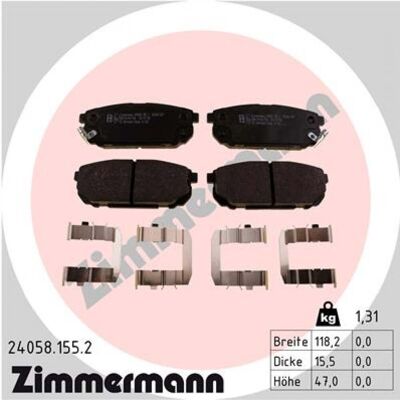 Zimmermann - 24058.1 - Sorento - Plaquettes - Kit de plaquettes - Publicité Zimmermann - 24058.1 - Sorento - Plaquettes - Kit de plaquettes - Publicité