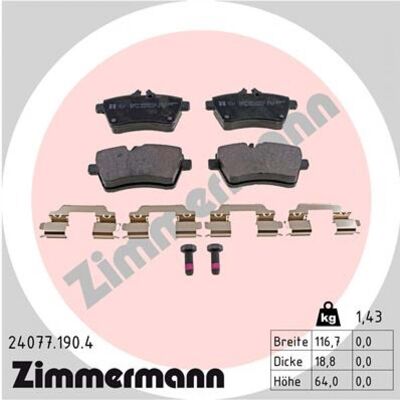 Zimmermann - 24077.190.4 - pour MB A/B - Brake pads - Publicité Zimmermann - 24077.190.4 - pour MB A/B - Brake pads - Publicité