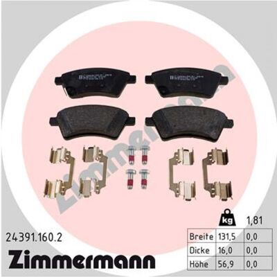 Zimmermann Plaquettes de frein avant pour Fiat Sedici - Système de freinage Lucas - Publicité Zimmermann Plaquettes de frein avant pour Fiat Sedici - Système de freinage Lucas - Publicité